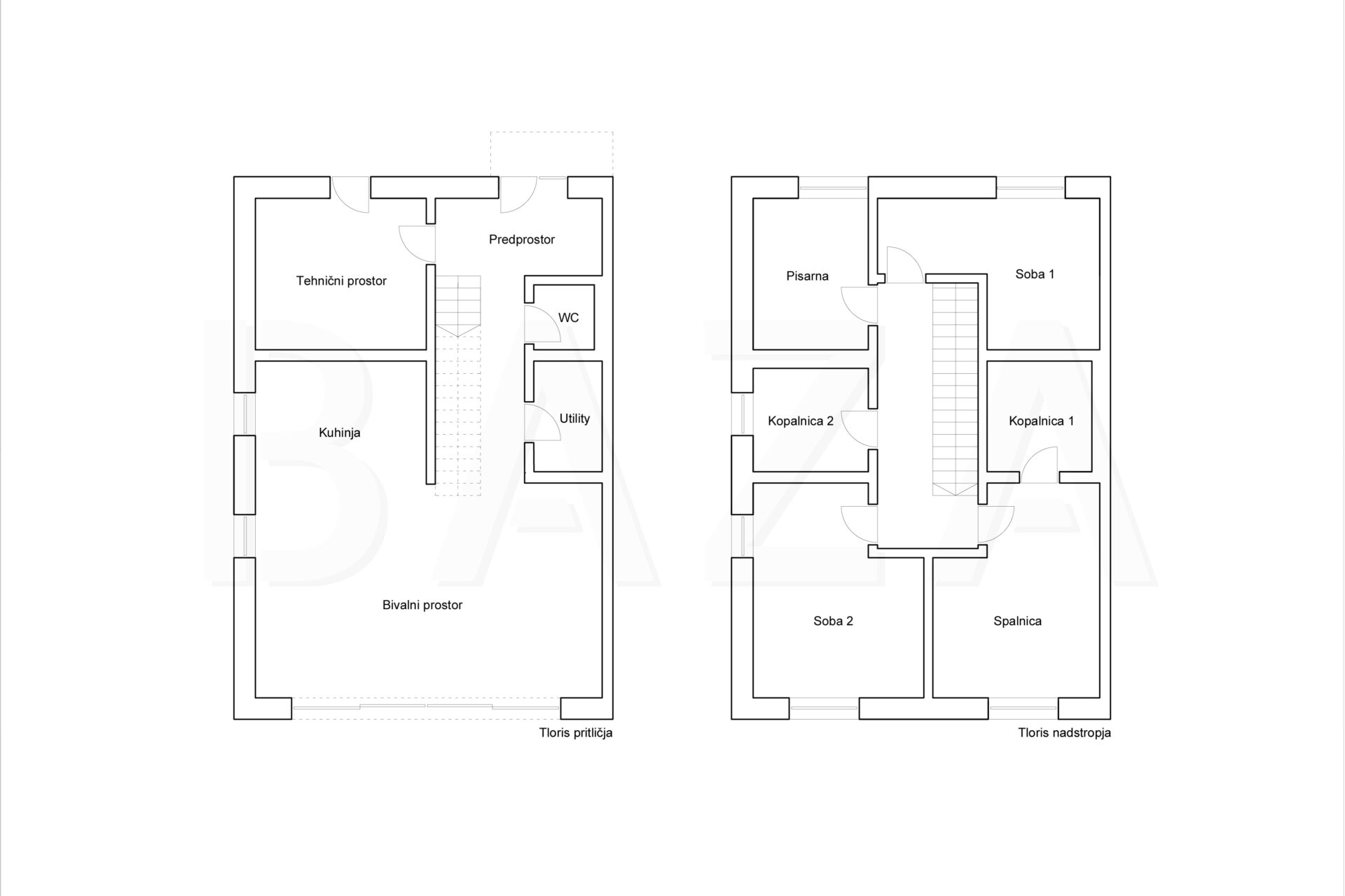 Floor plan (left unit)